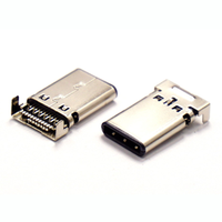 Hochwertiger USB 3.1 Typ-C Stecker, rechtwinklig, Hybrid-Montage, Goldkontaktbeschichtung, SUS304-Gehäuse, Premium-Ariba-Technologie