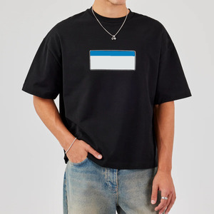 T-shirt tricoté formel coupe boxy minimaliste conçu pour le confort Tissu en coton doux Coupe décontractée ample Vêtements polyvalents de tous les jours - Product Image 4