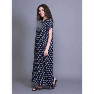 Peignoir pour femme 100% Coton Tissé, Imprimé, avec poche latérale, Taille XS, Taille élastique et Cordon de serrage, Vêtement d'intérieur durable, ODM - Product Image 2