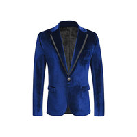Blazer décontracté croisé pour homme en velours 100 % polyester imperméable coupe ample – Collection Printemps