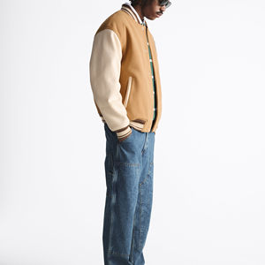 Chaqueta Universitaria de Invierno para Hombre, Cuello Alto, Talla Grande, Estilo Vintage, Reversible, Diseño Letterman, Lona, OEM - Product Image 4