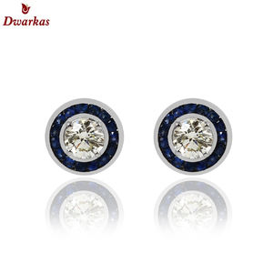 ใหม่ล่าสุดได้รับความนิยมดีไซน์คลาสสิก925ชุบทองต่างหูเงินสเตอร์ลิงต่างหูอัญมณีสีเพทายขายส่งมาก - Product Image 2