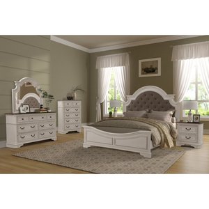 Juego de dormitorio moderno clásico Rabesa, cama de madera de caoba tamaño Queen, ropa de cama tallada a mano para hoteles y apartamentos - Product Image 2