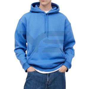 Sudadera con capucha de gran tamaño de lana de algodón de alta calidad para hombres, logotipo 3D bordado grueso, Sudadera con capucha en blanco lisa de invierno personalizable - Product Image 3