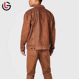 Chaqueta vaquera Vintage de algodón 100% con diseño personalizado de alta calidad, chaqueta vaquera con estampado de retazos y etiqueta lavada - Product Image 2