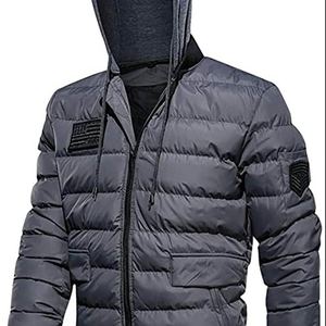 Veste matelassée légère à capuche en toile de qualité supérieure pour homme, style streetwear, couleur unie personnalisée, idéale pour l'extérieur en hiver – Grande Vente - Product Image 3