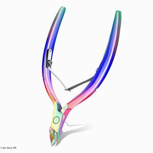 Rainbow color coated Nail Cuticle Nipper High Quality Manicure Tool Nail Cuticle Nipper Professional Stainless Steel Nail Nipper - Product Image 5