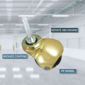 CCE Roulettes pivotantes en acier polypropylène couleur bronze de 2 pouces Grip Neck Stem - Product Image 3