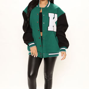 Chaqueta universitaria para mujer, Top corto, chaqueta con letras personalizadas, apliques de logotipo, parches bordados con letras, chaqueta universitaria recortada para mujer - Product Image 6