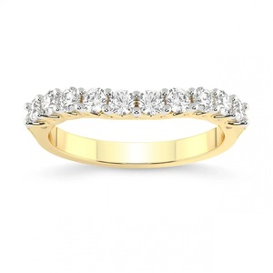 แหวนเพชรทรงโค้งหรูหรา เพชรเลี้ยงในห้องปฏิบัติการ 0.63 กะรัต น้ำหนักรวม 14K ทองคำแท้ สี FG ความสะอาดระดับ VS เพชร 10 เม็ด สินค้ามาใหม่ รับสั่งทำพิเศษ - Product Image 2