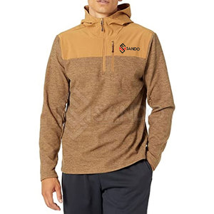Nouvel arrivage de sweats à capuche pour hommes avec demi-fermeture éclair de haute qualité pour hommes sweats à capuche en coton mélangé vente en gros de sweats à capuche au design personnalisé - Product Image 1