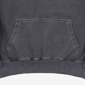 Sudadera con Capucha Corta de Felpa Lisa con Logotipo, 100% Algodón, Cierre Completo, Transpirable, Estilo Vintage Lavado para Hombre - Product Image 5