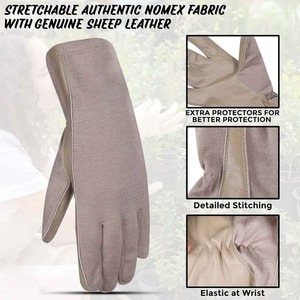 ถุงมือหนังสำหรับแข่งรถถุงมือป้องกันไฟไฟ, ถุงมือนิรภัยกันไฟขับรถนักบินออกแบบได้ตามต้องการ - Product Image 5