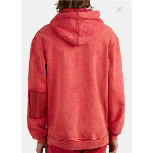 Ensemble de jogging décontracté pour homme en coton 100% personnalisé, imprimé délavé à l'acide, sweat-shirt à capuche ample, pantalon de survêtement - Product Image 2