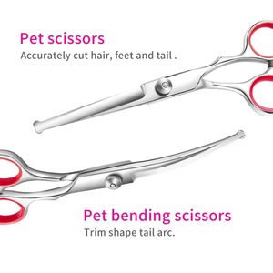 5 in 1 <b>Dog</b> Grooming Scissors Kit Safety Round Tips Professional Pet Grooming <b>Shears</b> Beauty Type - Product Image 2
