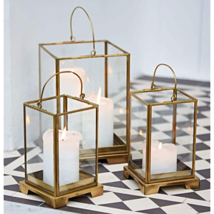 Finest Quality Gold Metal & Glass Lantern Candle Holder Modern Decorative Vintage Hanging <b>Tabletop</b> <b>Display</b> For Indoor Events - Product Image 3