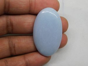 Cabochon d'angélite de forme ovale naturelle 100% de qualité supérieure pour la fabrication de bijoux, prix de gros OEM en vrac - Product Image 2