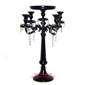 Candélabre de mariage fini mat enduit de poudre noire avec bol de fleurs pièce maîtresse mariage candélabre fait main bougeoir - Product Image 5