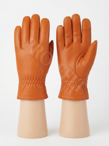 Gants en cuir chauds pour l'extérieur en saison froide, à grain doux, avec support élastique pour le poignet et forme ergonomique des doigts - Product Image 2