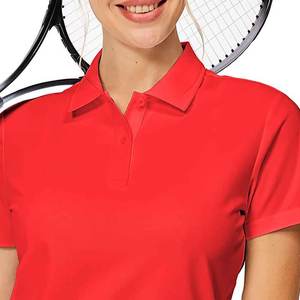 Look professionnel manches courtes pour femmes d'excellente qualité pour polo polos de couleur unie pour femmes - Product Image 4
