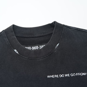 Estilo urbano lavado ácido Retro desgastado de gran tamaño 100% algodón camiseta Hip-Hop META WEAR hombres Regular Fit secado rápido transpirable - Product Image 2