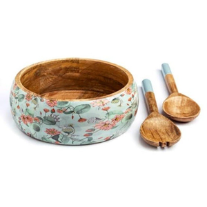 Cuenco de madera hecho a mano con estampado de esmalte, totalmente seguro para servir aperitivos cuenco, ensalada, utensilios de cocina de madera, el mejor regalo - Product Image 6