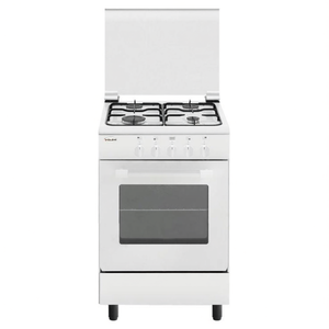 Cuisinière à gaz ALPHA AE55MXF3 blanche, classe A, 4 zones, four électrique, grill, autoportante, pour restaurant, hôtel, dimensions 53x50x90cm - Product Image 2
