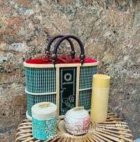 Pot en bambou avec incrustation de nacre, fait à la main au Vietnam, pour souvenirs, vente au détail et cadeaux - Product Image 3