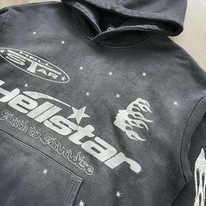 Custom Washed Black 2-Piece Winter <b>Joggers</b> Tracksuit Crop Top Flared Sweatpants Plus Size 100% Cotton Seamless <b>Lightweight</b> Solid - Product Image 3