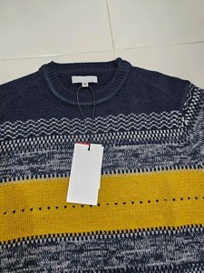Nouveau design Pull en tricot surdimensionné pour homme 100% acrylique Hiver Respirant Motif à carreaux Tricot décontracté Col rond De BD - Product Image 3