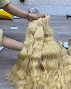 Venta al por mayor de extensiones de cabello humano vietnamita doble dibujado paquetes de tejido natural, mejor venta de cabello humano tejido de color rubio - Product Image 6
