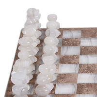 Juego de Ajedrez de Mármol Ónix 100% Natural de Alta Calidad, Hecho a Mano, Decorativo, Diseño Personalizable, Servicios OEM, Juego Interior para Niños