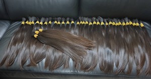 Big Wholesale human hair bulk hair extensions 100% <b>silky</b> straight unprocessed virgin hair from Vietnam Genius weft - Product Image 4