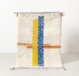 Alfombras de lana pura de diseño moderno, tapete anudado a mano, de área de lana marroquí - Product Image 4