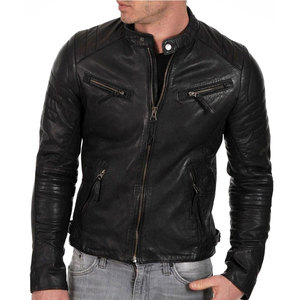 Chaqueta de Cuero para Hombre, Color Sólido, Gran Venta, Material Duradero, Cuello Alto, Chaqueta de Cuero de Invierno para Hombre - Product Image 1