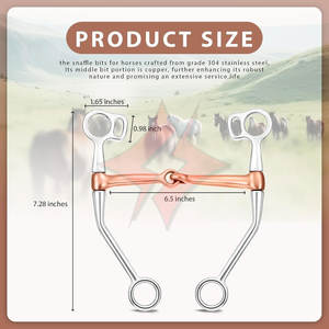 Horses Snaffle Bits 6 1/2 pulgadas Western Stainless Steel Training Bit Breeches Rodillo de cobre Chew Horse Bit - Product Image 2