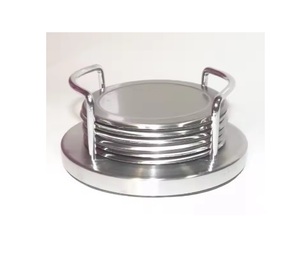 Stainless Steel Classic Beverage <b>Coaster</b> Set 6pcs Customized Designs Home Decor - Product Image 1