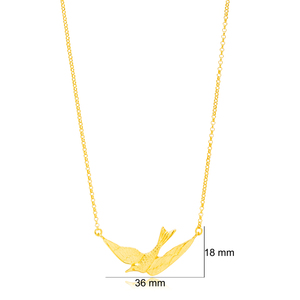 Collier à breloques en forme d'hirondelle, pendentif en plaqué or 22K, fait à la main turc, vente en gros, bijoux en argent Sterling 925 - Product Image 3