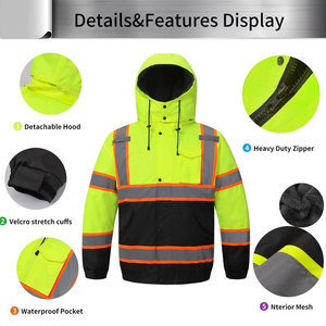Veste de sécurité réfléchissante abordable, coupe-vent et durable, vêtements de sécurité d'extérieur pour hommes adultes - Product Image 3