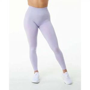 Ropa OEM transpirable personalizada Spandex Nylon Fitness mujer cintura alta gimnasio Leggings pantalones de Yoga para mujer Color sólido Legging 2025 - Product Image 1