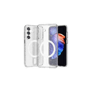 Étui en cuir pailleté de luxe compatible MagSafe pour Samsung Galaxy S23 FE, coque transparente en silicone antichoc pour Plus - Product Image 1