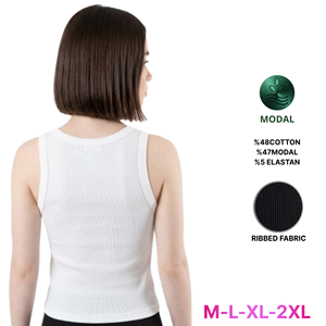 Débardeur en coton modal respirant pour femme, sans manches, rayé, côtelé, décontracté, tricoté, écologique, séchage rapide, antibactérien - Product Image 5