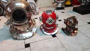 Casque de mécanique vintage artisanal de navire nautique indien ensemble de trois casques de plongée décoratifs maritimes de couleur personnalisée - Product Image 6