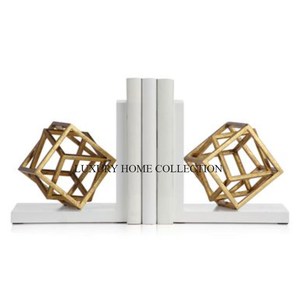 Sujetalibros de metal de diseño rústico sofisticado hecho con acabados texturizados para complementar interiores tradicionales y de granja - Product Image 2