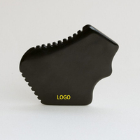 Cuillère de massage en pierre Gua Sha et pierre Bian avec emballage – Outils de thérapie Guasha faciale pour éliminer l'œdème et affiner le visage
