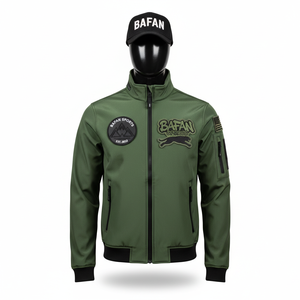 Veste Softshell Premium 330GSM Coupe-Vent Imperméable Verte avec Logo Personnalisé Brodé et Manches Softshell pour Homme - Product Image 1