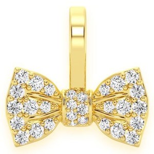 10K Pure Gold Natural Diamond Bowtie Pendant Necklace for Women Customizable Fine Jewelry Graceful <b>Bow</b> Design Trendy Fashion - Product Image 3