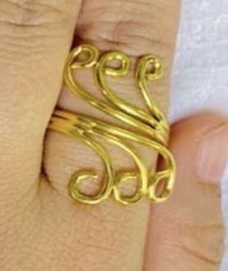 Bracelet en laiton à manchette ouverte réglable Bracelet de manchette en laiton minimaliste, Bracelet en fil de laiton brut martelé - Product Image 5