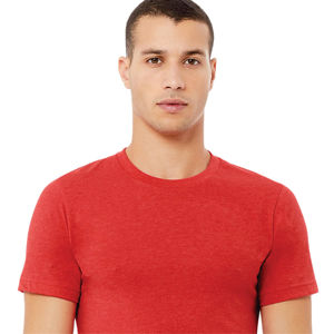 Heather Red Unisex CVC T-Shirt - 52% Airlume Cotton, 48% Poly, 32 Single, 4,2 oz, manga corta - Product Image 4