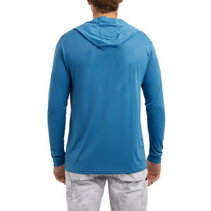 Chemises de protection solaire UV UPF 50 + pour hommes, séchage rapide, manches longues, performance extérieure, pêche, capuche, 100% polyester - Product Image 5